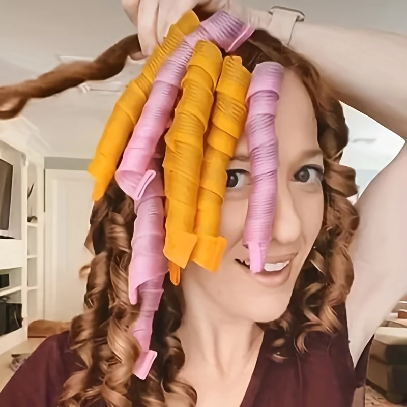 Magic Hair Curlers Spiral Rod Set Heatless Curling Rods with Styling Hooks Reusable Hair Rollers For Styling Damage Create