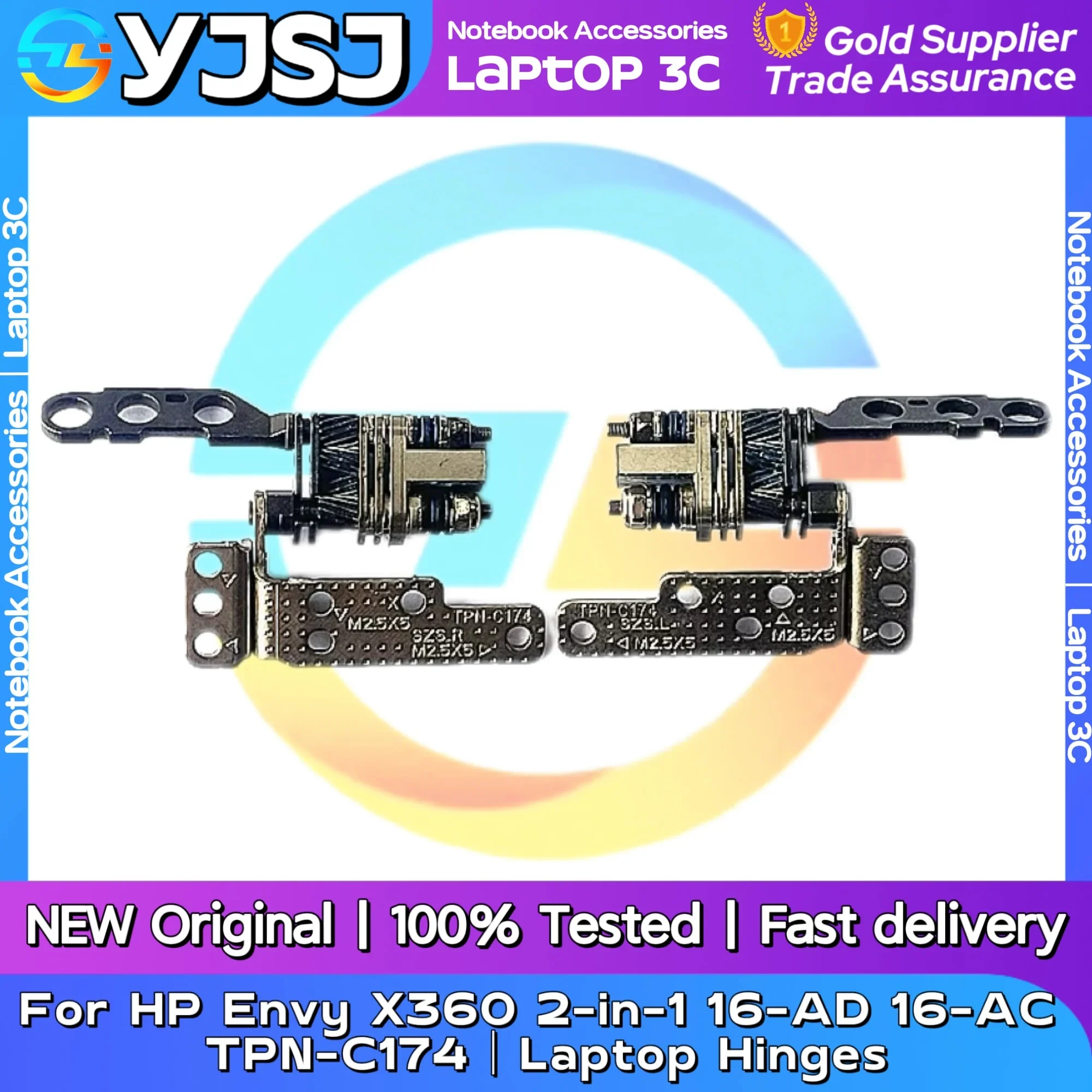 

New Original Laptop Notebook Hinges LCD shaft For HP Envy X360 2-in-1 16-AD 16-AC TPN-C174 LCD Screen Hinge