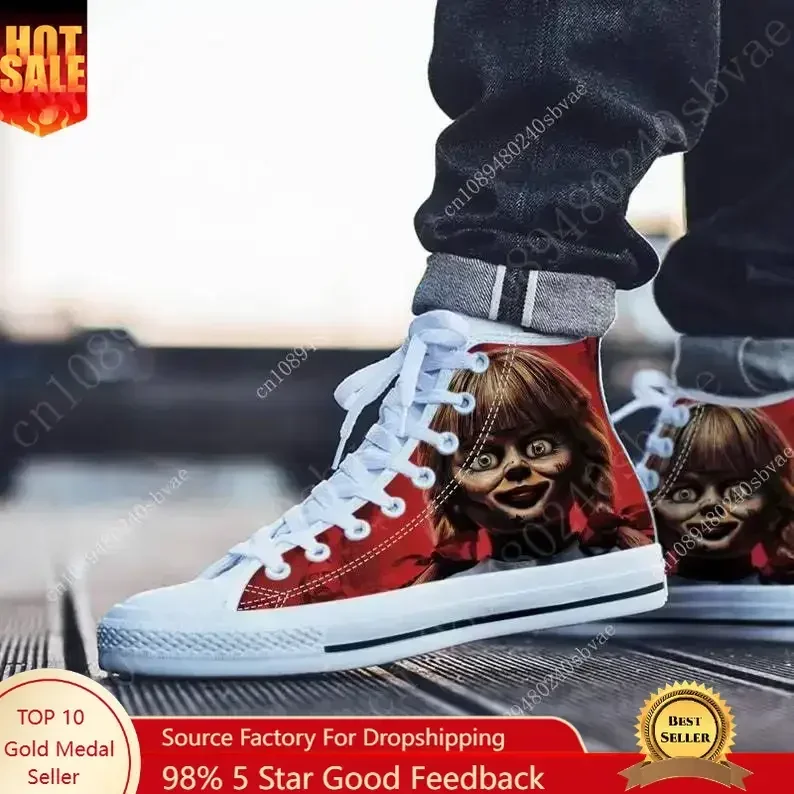 

Annabelle High Top Shoes Mens Womens Teenager Sneakers Canvas High Quality Outdoor Daily Sneaker Custom Made Couple Shoe