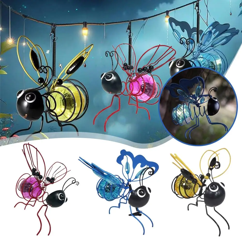 

Hanging Simulated Luminous Insect Interesting Garden Gardening Dark Insect Decorations Art Decorations B5Q4