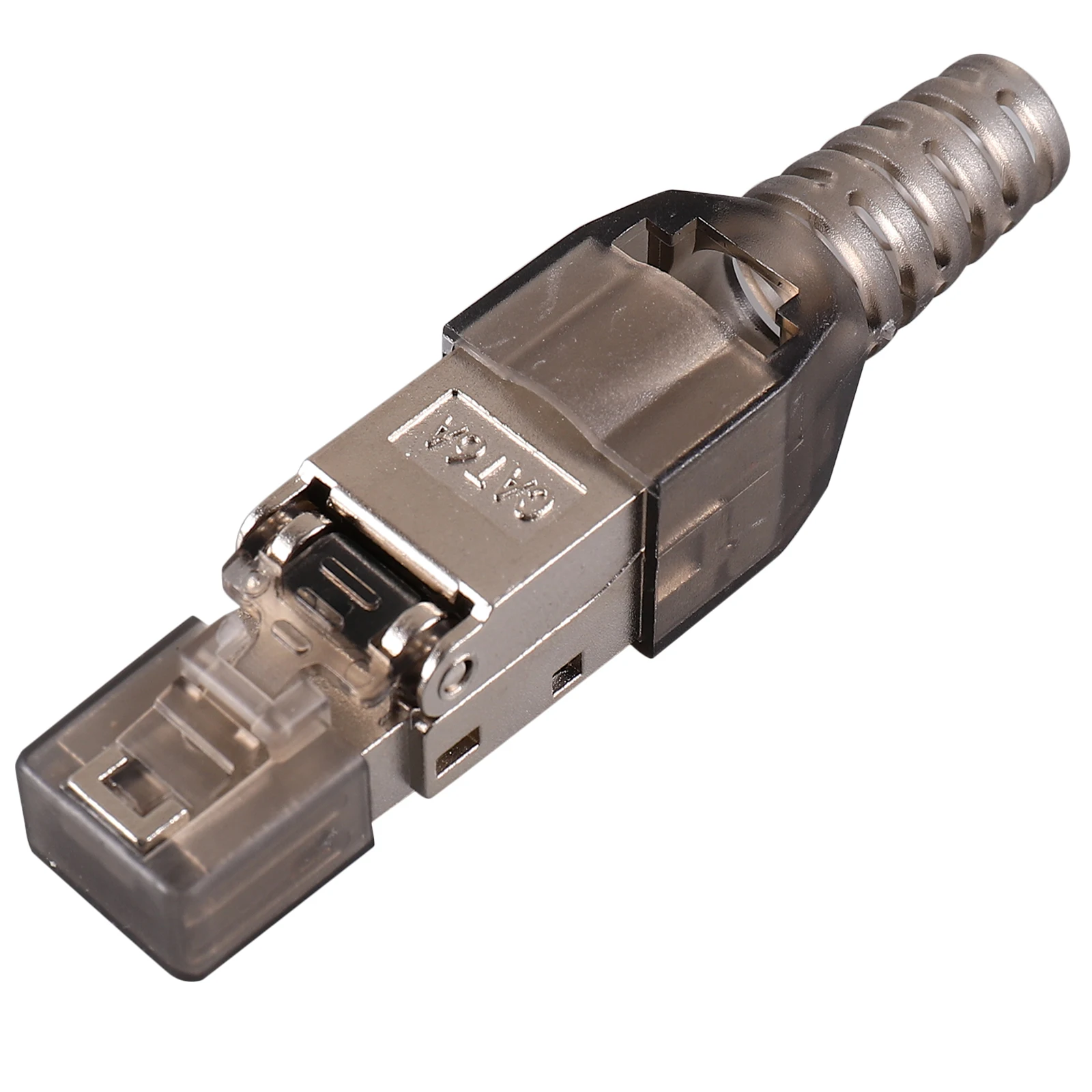 

Tool-free Modular Cat6A Ethernet Connectors Shielded Plugs for Network Cable Installation with Gold-plated Contacts