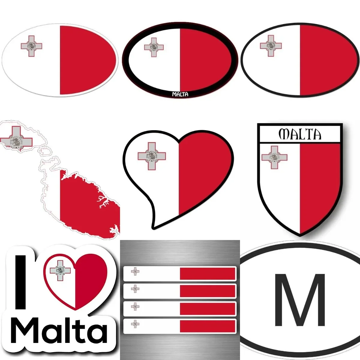 

Malta Flag Map Emblem Creative Personalized PVC Waterproof Stickers for Decorate Car Wall Room Table Motorcycle Off-road Helmet