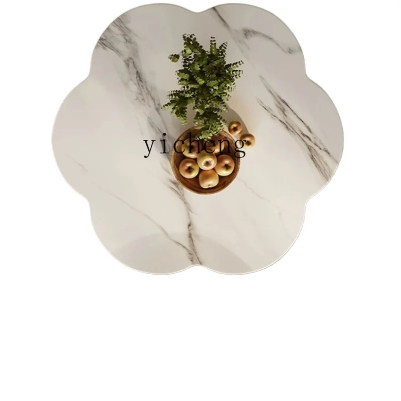 

ZF Personalized Special-Shaped Glass Tea Table Combination Living Room Home Minimalist Cloud Tea Table