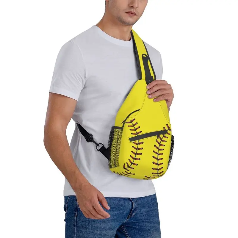 Bandolera informal de béisbol y Softball para hombre, bolso de hombro con encaje para viajar, mochila cruzada para el pecho