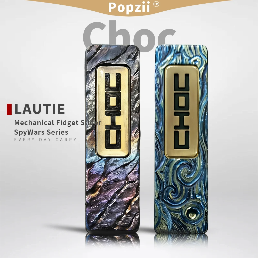 LAUTIE Choc EDC Zirconium DIY Coating Mechanical Push Slider Metal Juguetes Anti Ansiedad  Decompression Toy