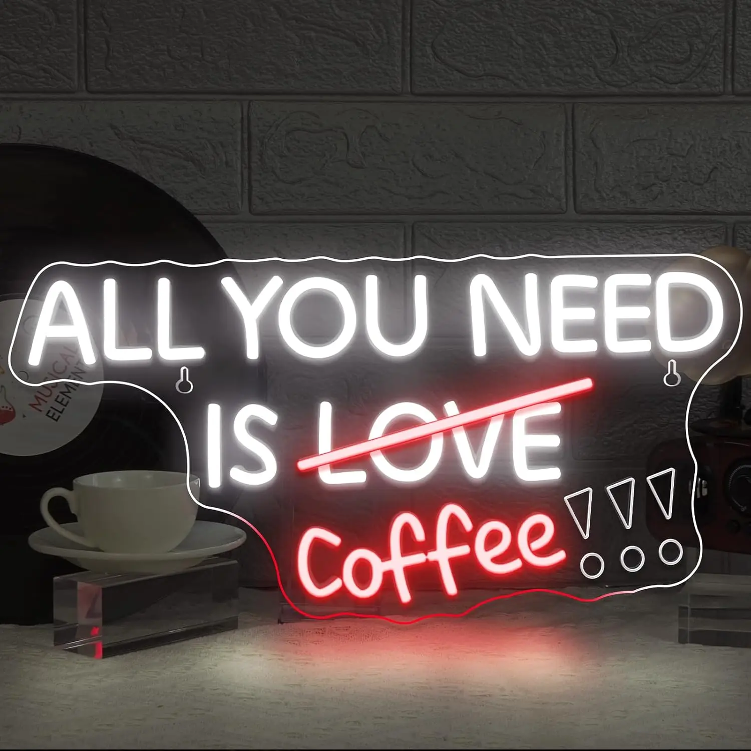 Todo lo que necesitas es café letrero de neón luz de neón LED USB regulable para cafetería tienda cerveza Bar Club restaurante decoración de pared regalo de apertura