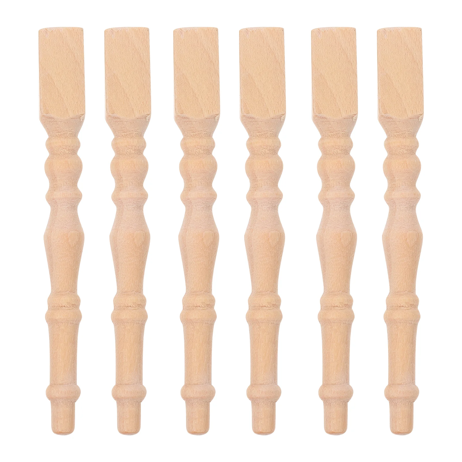 

6 Pcs Mini Table Legs Children’s Toys Miniature Adornment Decorations Furniture Small Bases Model Wood Accessories House