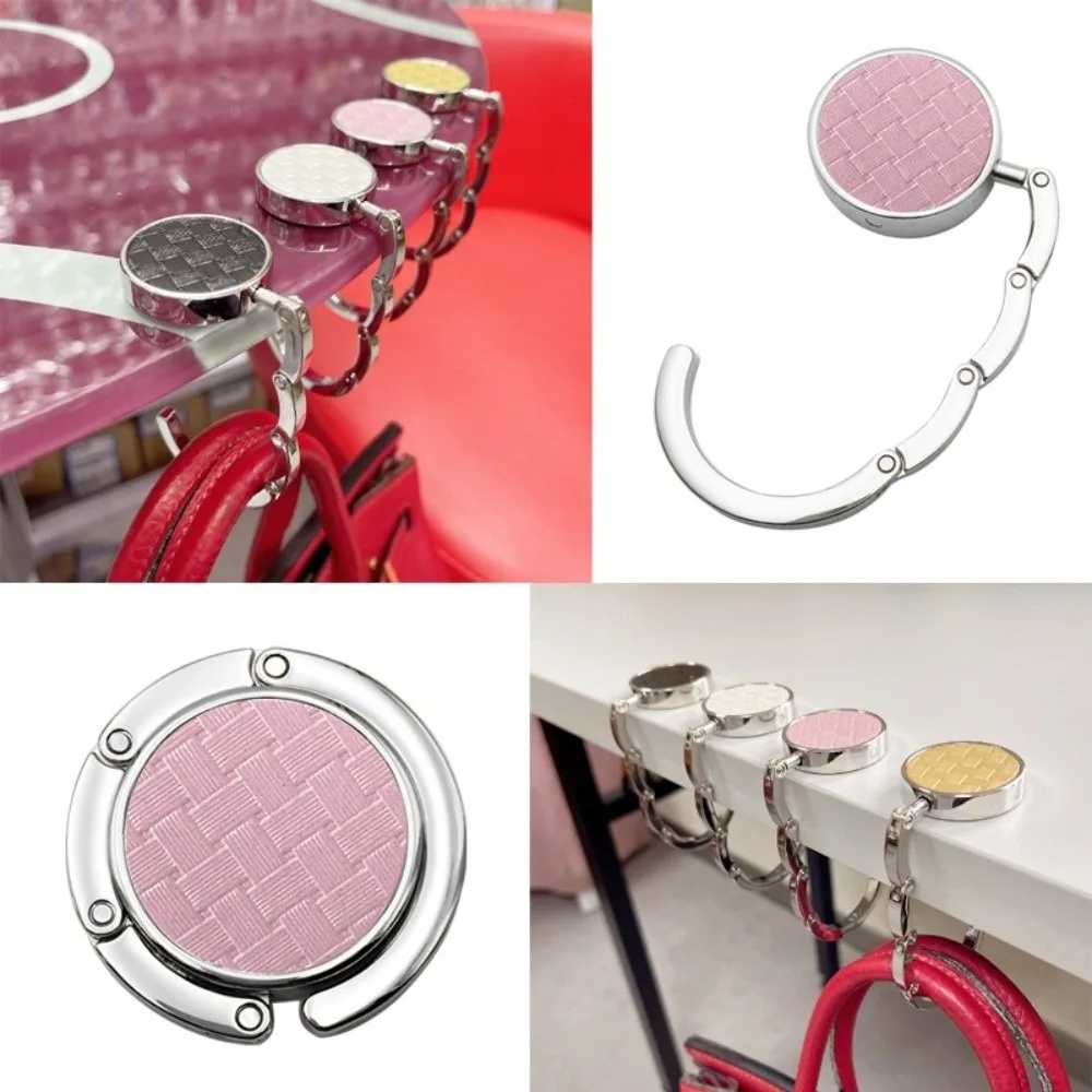 NEW Foldable Round Handbag Hook Marble Pattern Creative Briefcase Hanger Durable Portable Table Hanger Girls Gift