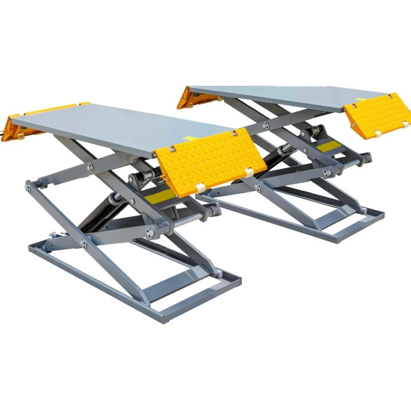 Low Profile Double Cylinder Hydraulic Car Lift Surface Mounting Scissor Lift 3000kg Capacity 1800mm Lifting Height