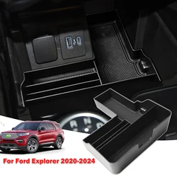 Center Console Tray for Ford Explorer 2020 2021 2022 2023 2024 Armrest Storage Box Center Console Organizer Car ABS Accessories