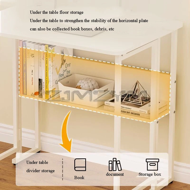 Folding Desk With Wheels Writing Computer Desk For Home Study, Removable Storage Office Desk Bedroom Dresser For Small Spaces