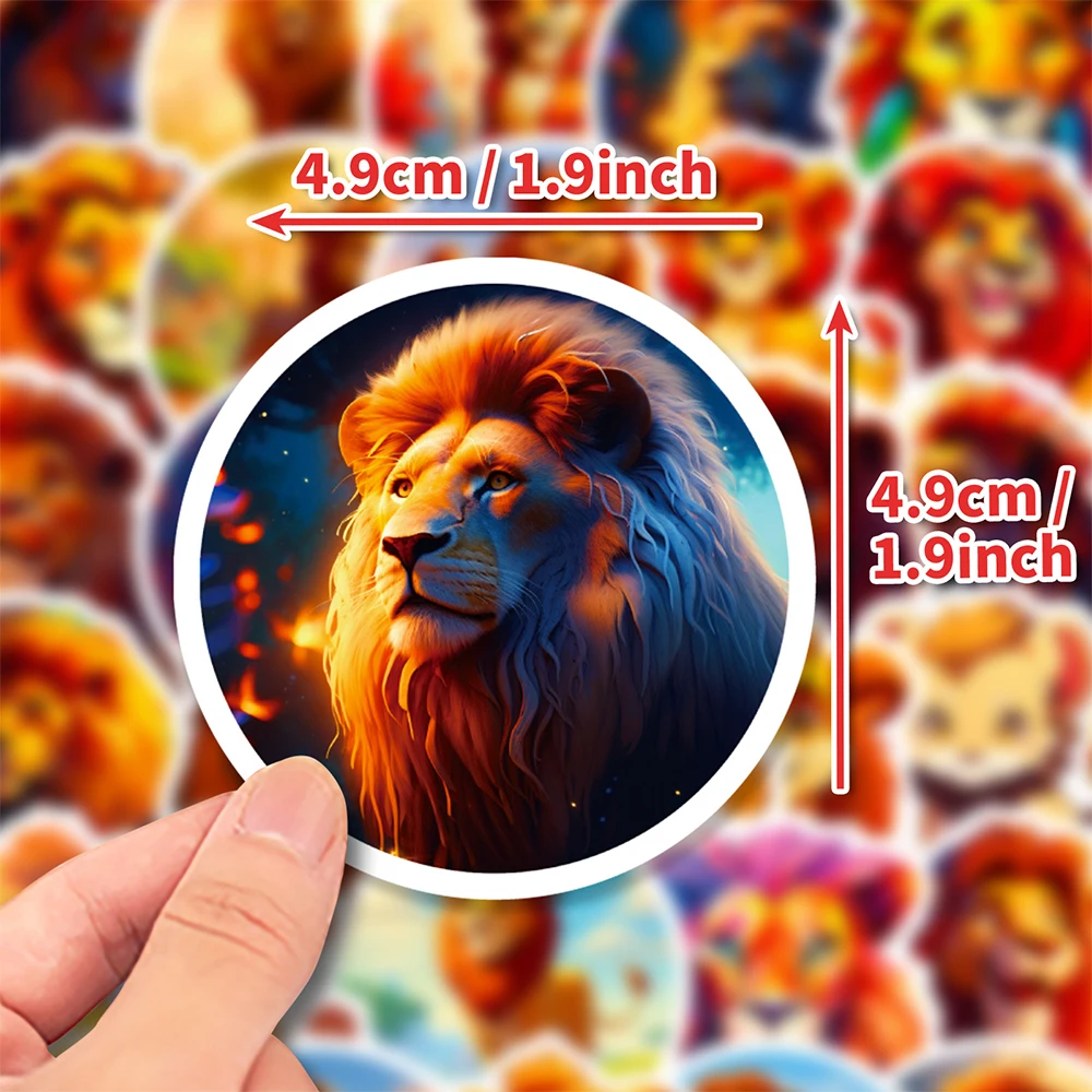 10/30/50PCS Disney Cartoon król lew naklejki Anime Simba film naklejki dla dzieci zabawki DIY papeteria Laptop telefon samochód słodkie naklejki