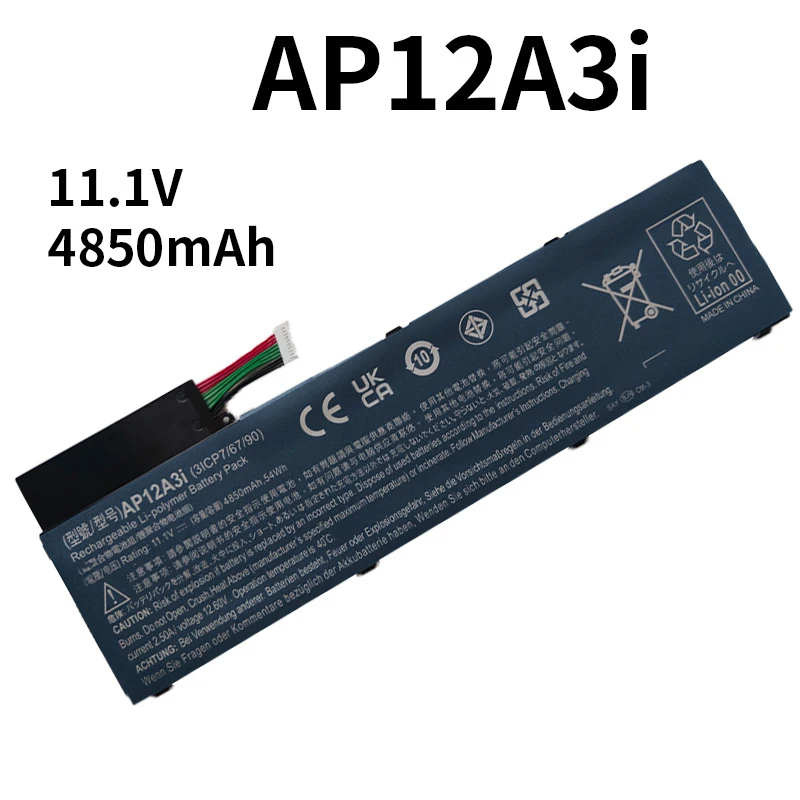 AP12A3i 3ICP7/67/90 Laptop Battery for Acer Aspire M3 M5 M5-581TG M3-581TG M5-481G MA50 W700 P658 AP12A4i 11.1V 54Wh/4850mah