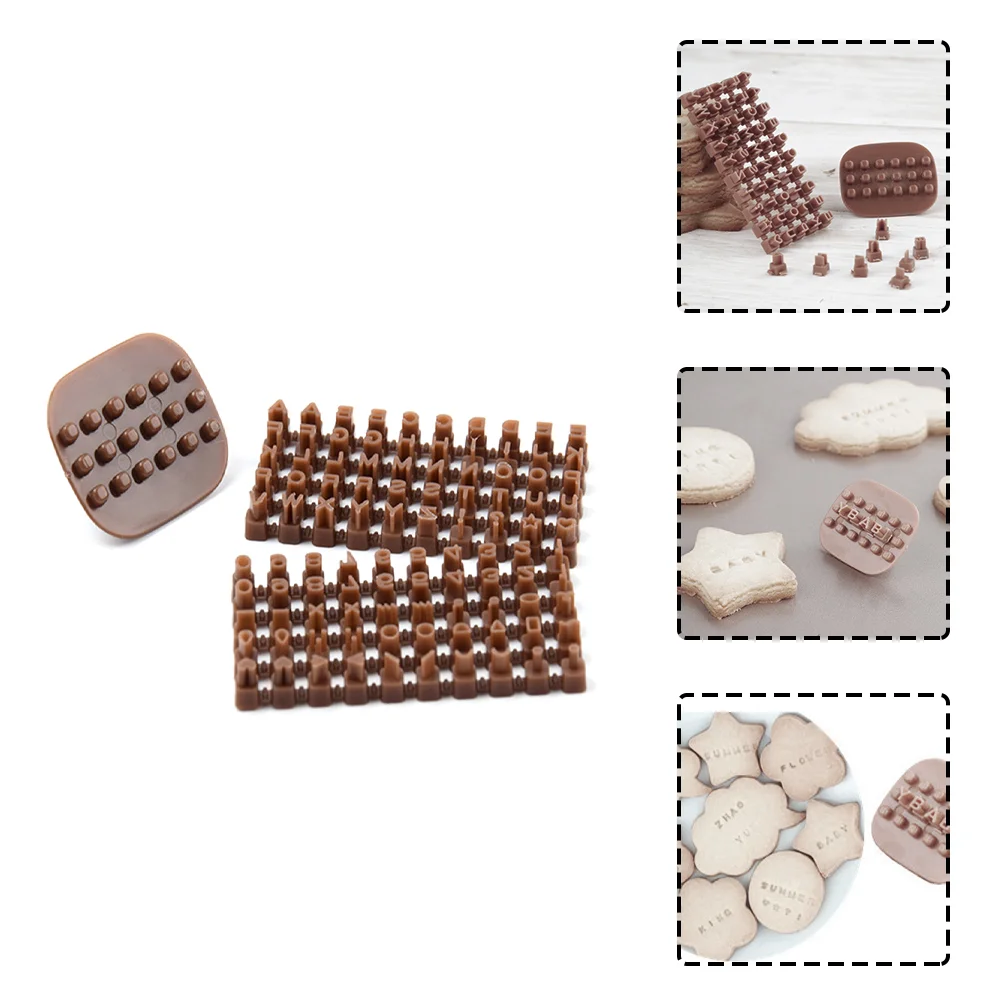 2 Sets Letter Stencil Polymer Clay Stamps Cookie Embrosser Plastic Alphabet Crafts Material Molds Making Tools