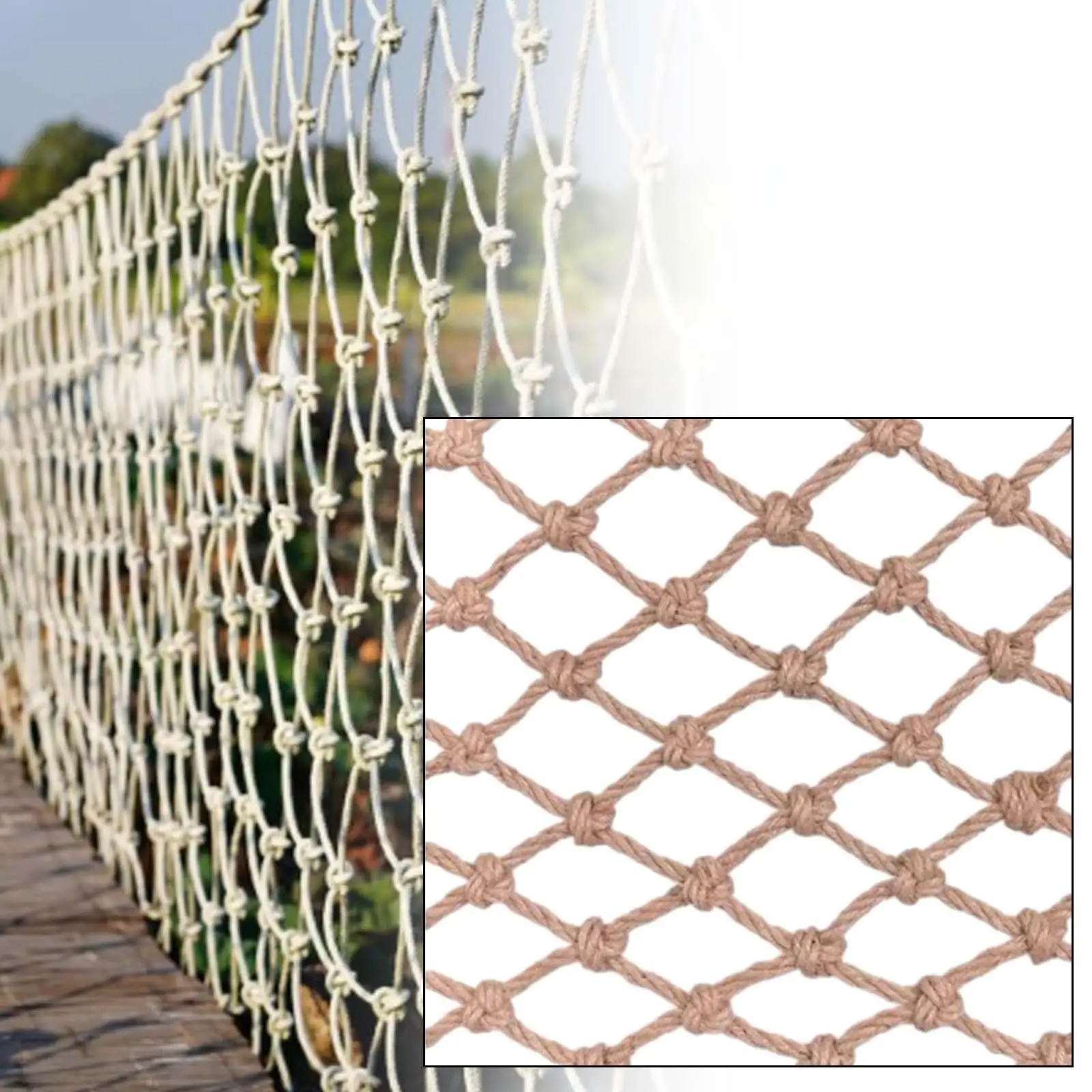 Safety Hemp Rope Net Anti Fall Net Protective Netting for Kids Pets Balcony Stairs Fence Balcony Stairs Garden Protection Net