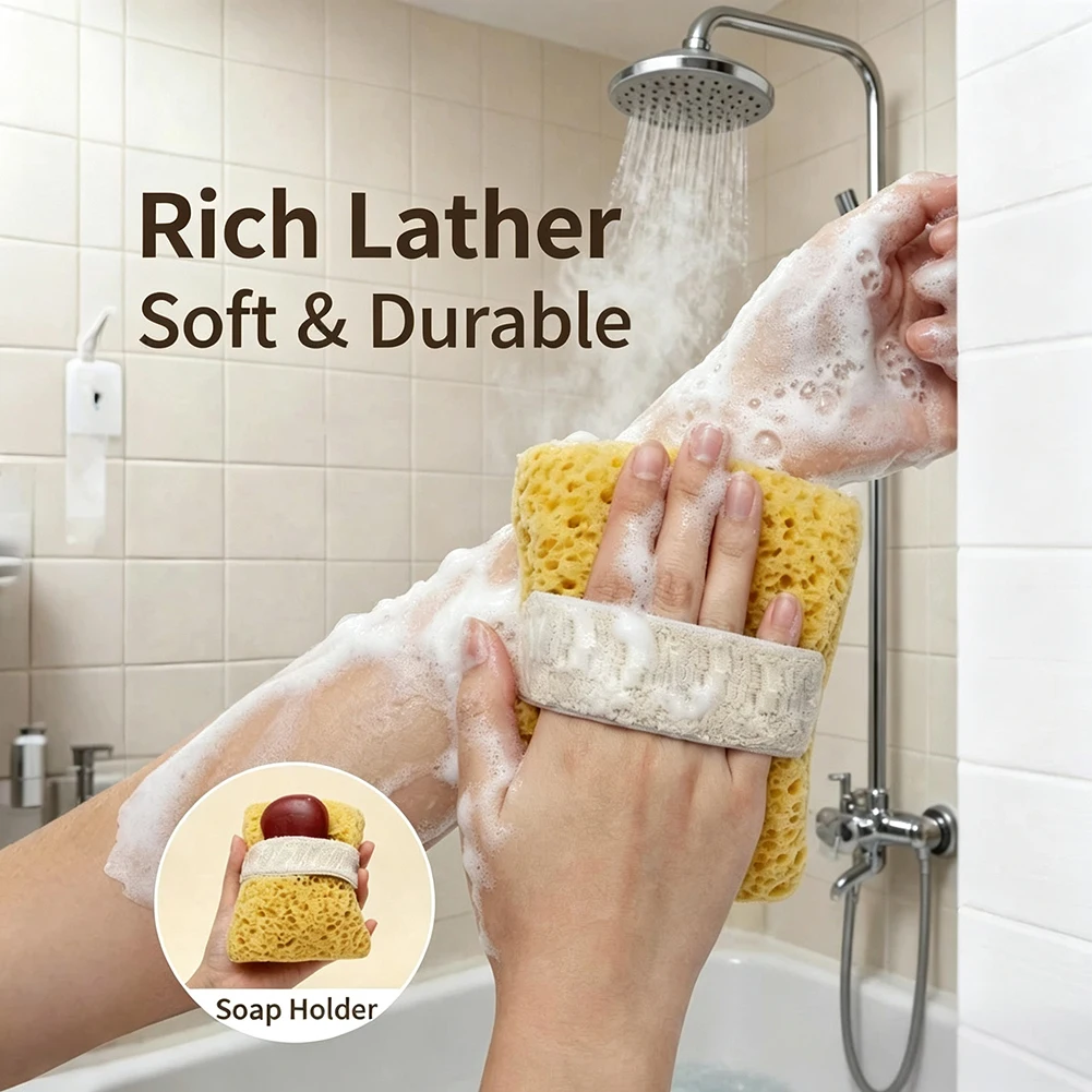 Body Scrubber With Soaps Pocket Integrated Soaps Pocket For Convenient Washing. Refreshing Daily Shower Routine