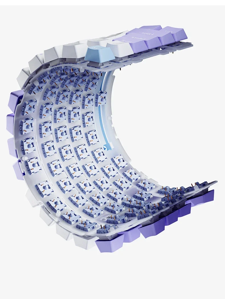 Ajazz ak820 teclado mecânico para jogos com fio e sem fio 75% layout compacto, interruptores permutáveis a quente, conexão tri-modo, luz de fundo rgb