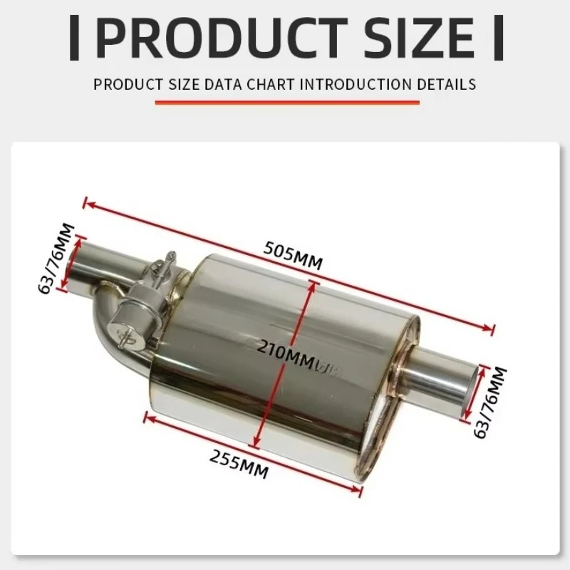 Valvetronic Exhaust Muffler Universal Fit Valved Muffler StainlessSteel Vacuum Valve Back Box Cut Off Exhaust Controller Kit