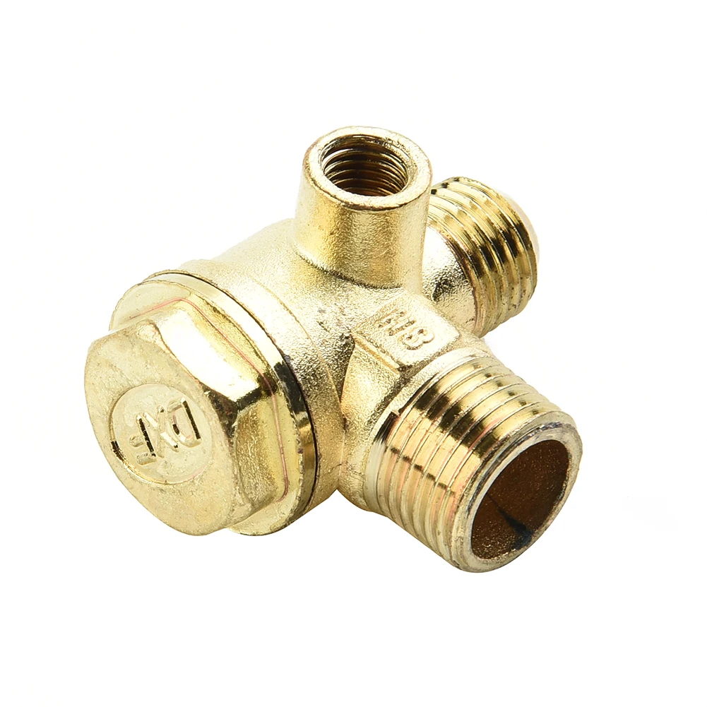 3 Port Check Valve Zinc Alloy Male Thread Connector For Air Compressor Check Valve Pipeline Connection Piston Pump Parts