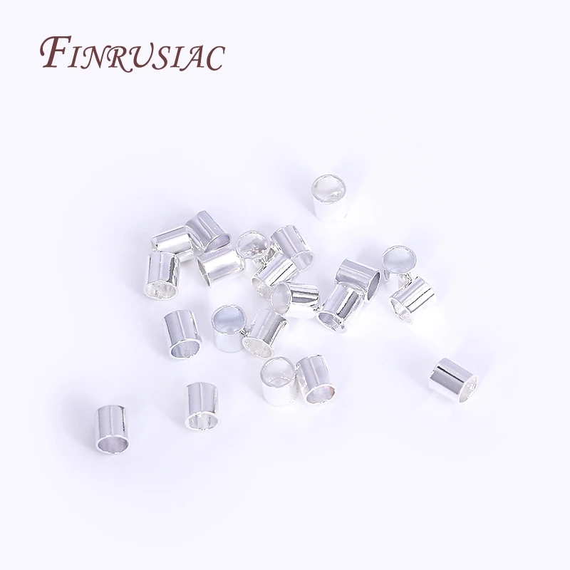 14K/18K Gold Plated 2mm Tube Crimp Beads, High Quality Cylindrical Tube Crimp End Bead For Jewellery Making Supplies Wholesale