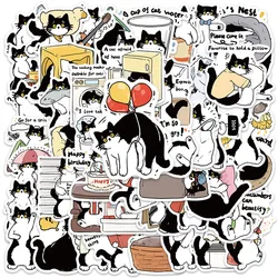 50pcs Funny Cute Cartoon Animal Pet Tuxedo Cat Stickers Water Bottle Stickers Luggage Laptop Guitar Skateboard Vinyl Decals