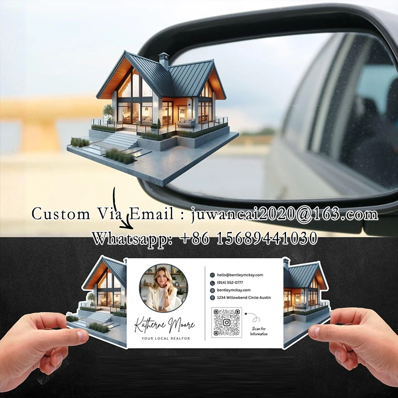 Custom Pop Up Real Estate Business Card with QR Code Design 3D Realtor Marketing Instagram Marketing Card with Logo Printable