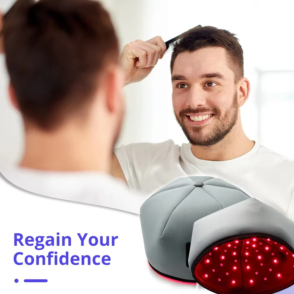 

Portable near Infrared 660nm 850nm Red Light Therapy Hat LED Hair Growth Cap Scalp Massage Device for Hair Loss Treatment