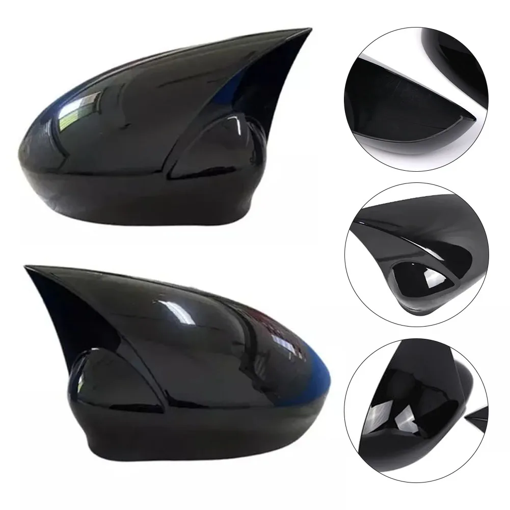 1 Pasang Penutup Kaca Spion Mobil untuk Fiat Grande Punto untuk EVO 09-18 Aksesori Eksterior Hitam Glossy 735417229