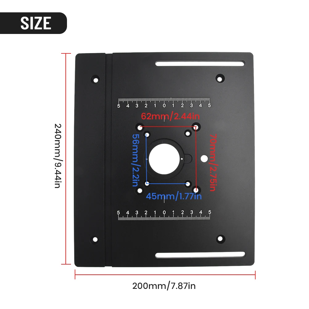 Router Table Insert Plate Aluminum Alloy Wood Milling Flip Board Trimming Machine Engraving Auxiliary Tool Woodworking Benches