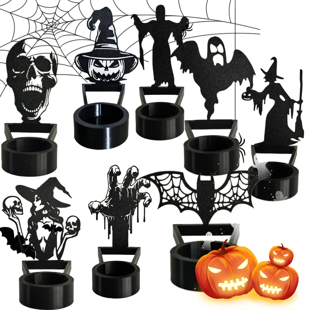 Halloween Horror Candle Holder Multi-Purpose Projection Candle Stand Wear Resist Fun Creepy Desktop Decoration for Home Decor