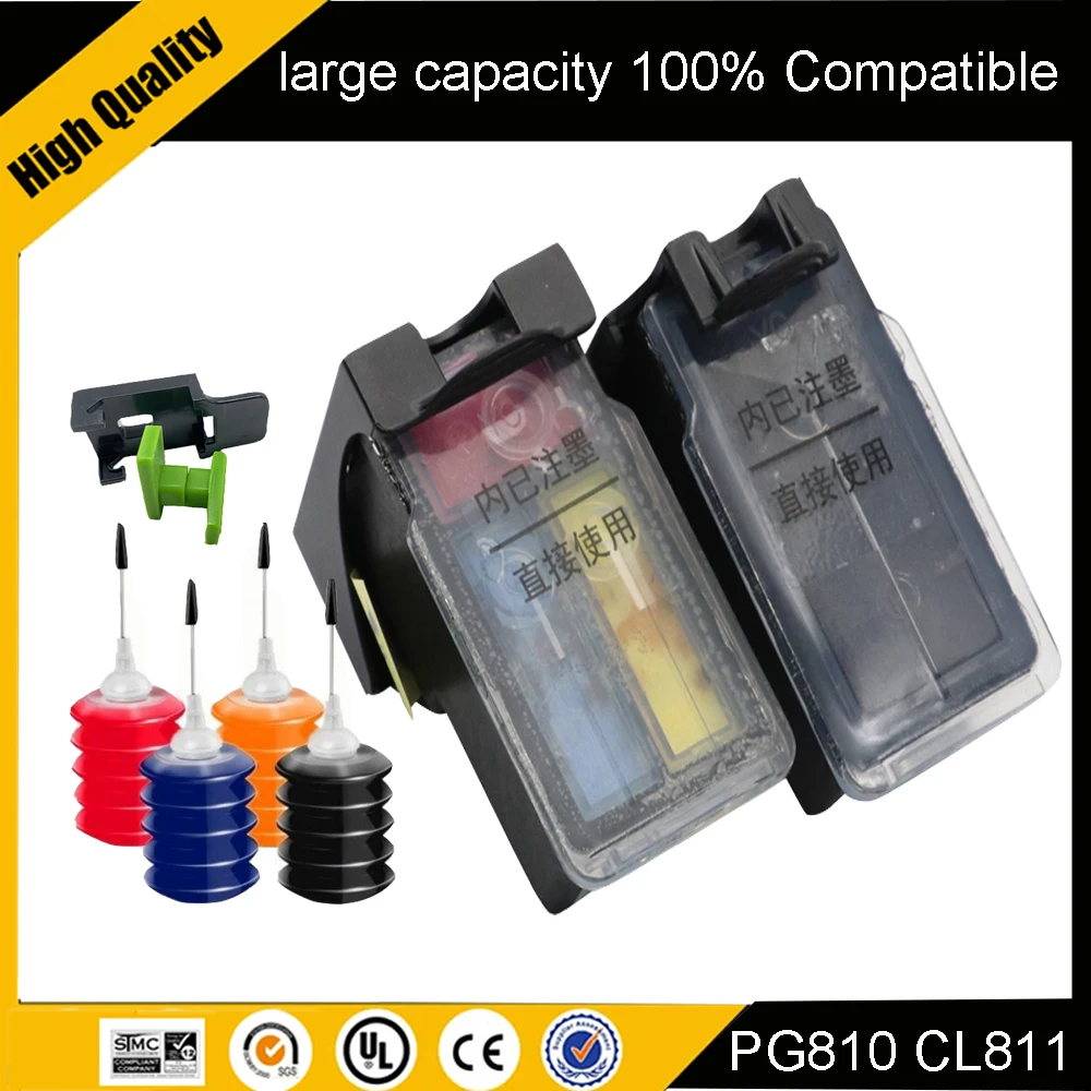 

PG810 CL811 Ink Cartridge pg810 cl811 Refill Ink kit Replacement for Canon Pixma IP2770 IP2772 MP245 258 276 486 Inkjet Printer