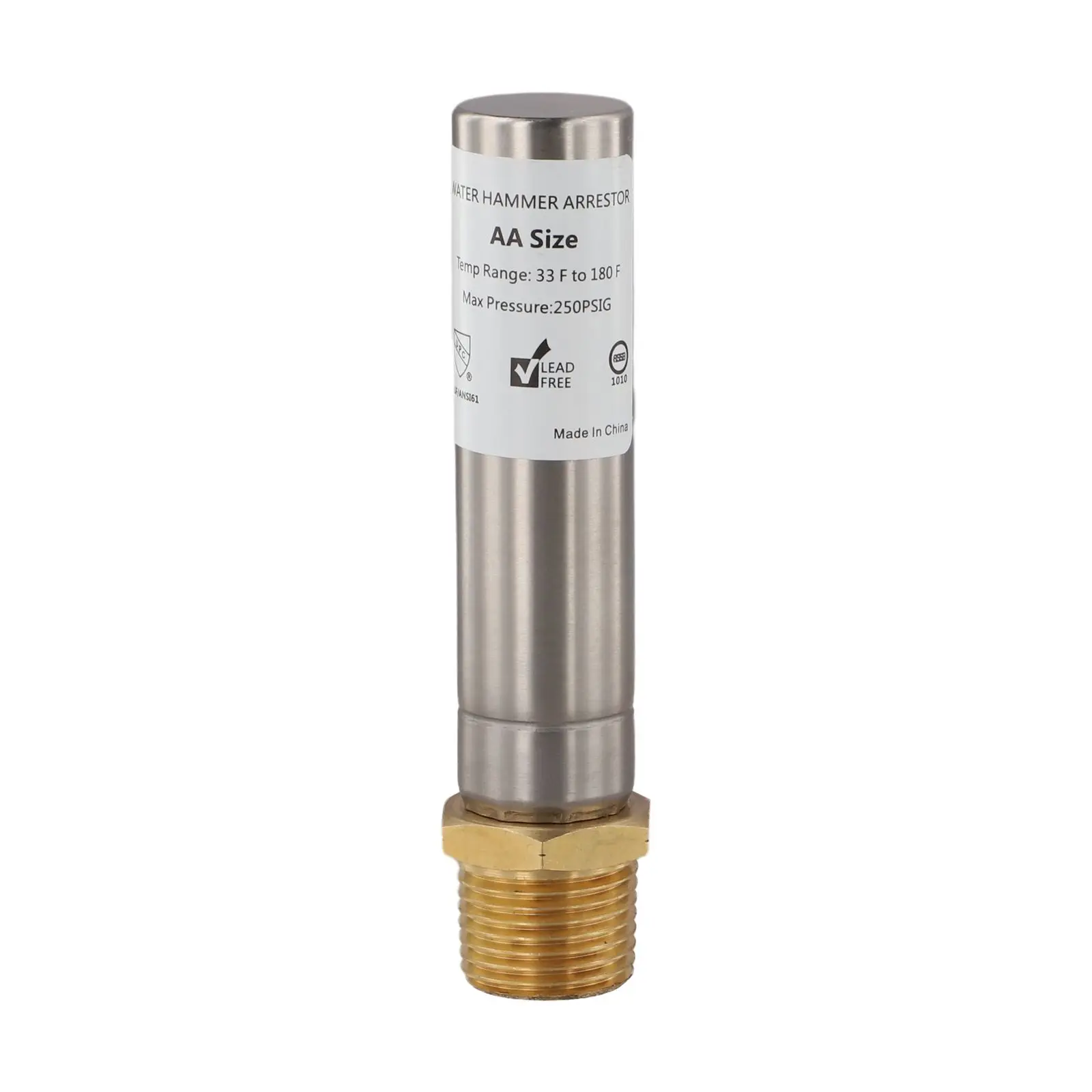 2PCS 1/2 Inch NPT Stainless Steel Water Hammer Arrestor Brass Pipe Noise Reducer For High Pressure Hot Water Plumbing System Fit