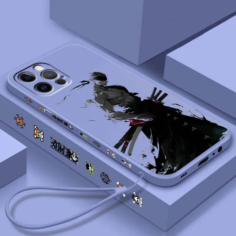 

Comic Dark One Piece Zoro Art For Apple iPhone 17 Air 16 16e 15 14 13 12 11 XS Pro Max Plus Liquid Left Rope Cover Phone Case