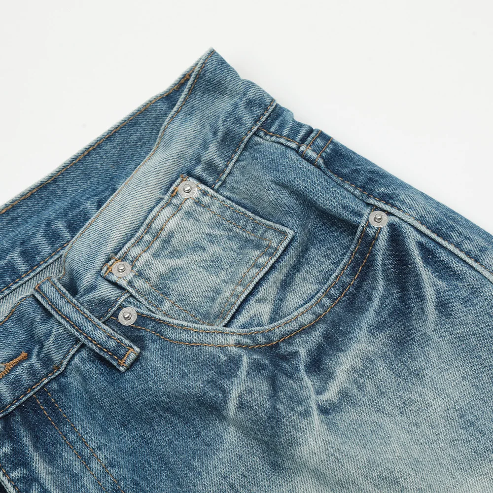 MWJLPWQ Kleurblok Spray Paint Washed Denim Rechte broek Heren High Street Amerikaanse INS Casual jeans Wijde pijpen broek 12321