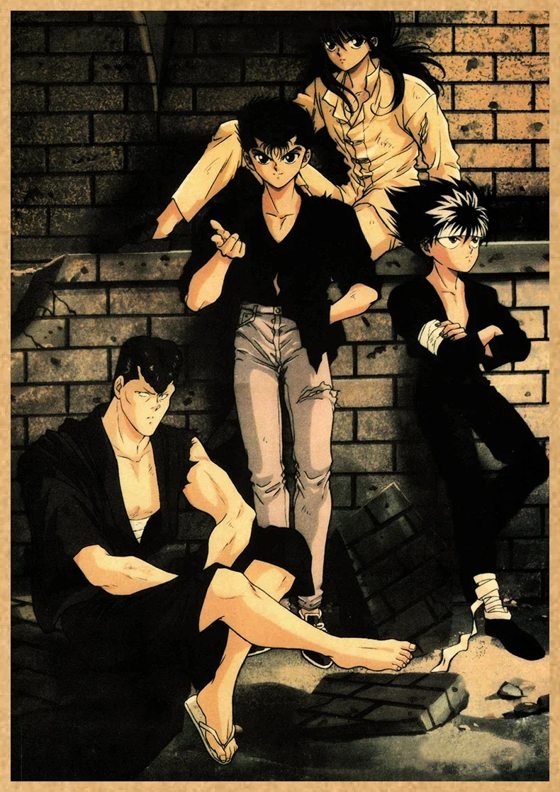 YuYu Hakusho Poster Decor For Home Posters Anime Room Wall Pictur Kraft Paper Retro And Prints Art Bar Cafe Stickers