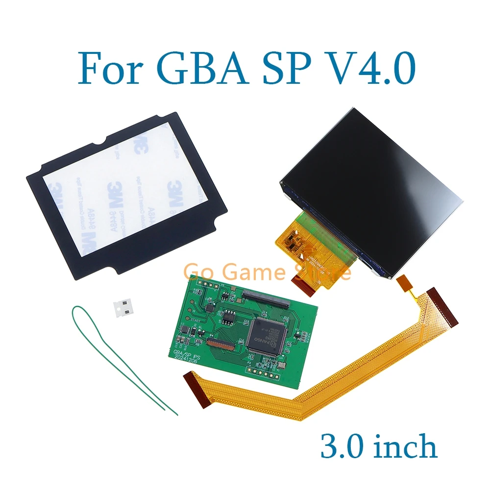 

1set High Brightness IPS V4.0 LCD Screen Kits for GameBoy Advance SP 3.0inch IPS LCD Backlight Screen for GBA SP V4