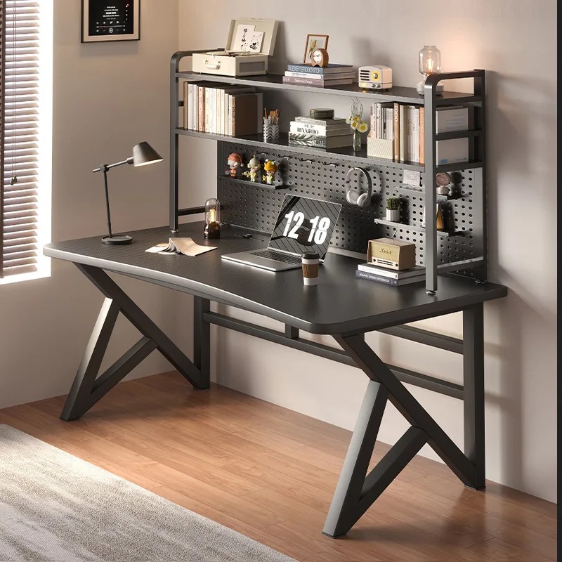 

Bedroom computer desk e-sports table desk adult home student study table simple workbench with hole board bookshelf