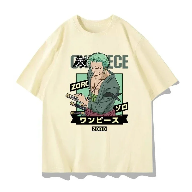 Kaos Anime ONE PIECE 2025 Musim Panas Terbaru Pria dan Wanita Tren Amerika Longgar Kasual Atasan Lengan Pendek Seragam Orang Tua-Anak