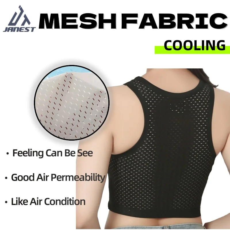 Bandage Chest Binder Zipper Mesh Breast Binder Front Bandage Trans Binder Tomboy Crop Top Flat Slim Sportswear