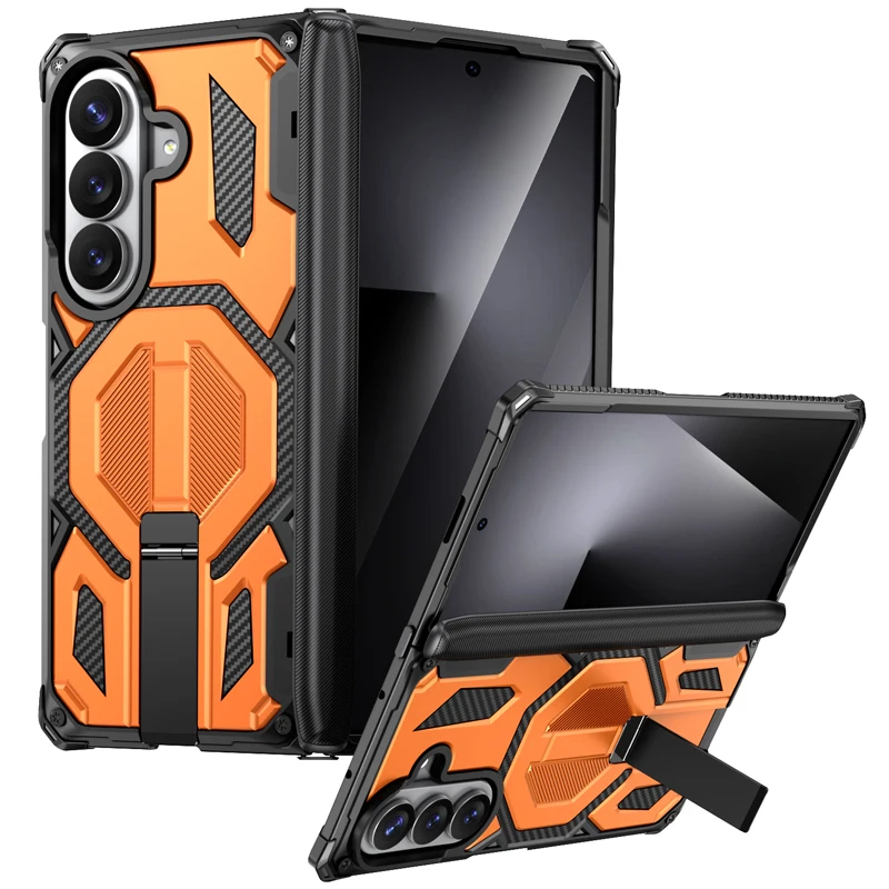 Case For Samsung Galaxy Z Fold 8 Ultra Z Fold7 Case Shockproof Magnetic Armor PC+TPU Triple Shield Kickstand Folding Cover