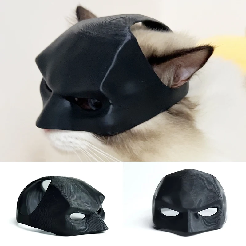 Halloween noir chauve-souris chat Avenger masque Cosplay chapeau chat jouets drôles Cool super-héros chat masques fournitures pour animaux de compagnie Photos accessoires