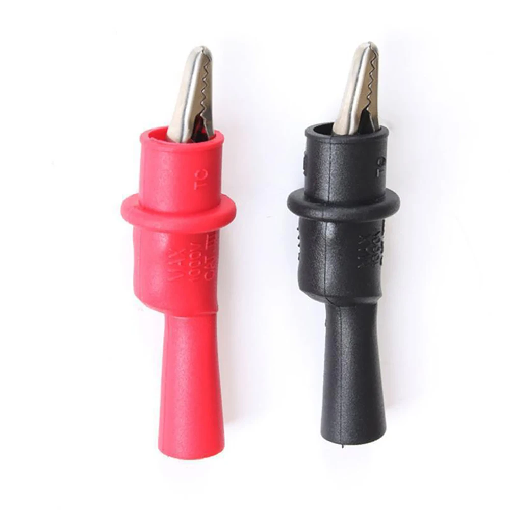 1 Pair Alligator Tester Probe Clip Clamp Multimeter Dual Probe 2mm Crocodile Clip For Multimeter Measure Tool