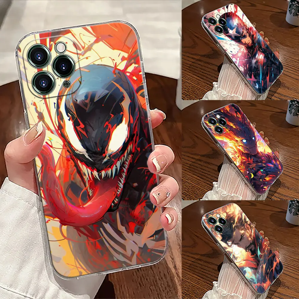 

Venom Captain America Groot Case For Apple iPhone 17 16 15 14 13 12 11 Pro Max 16 Plus 16E 17Air 17Pro Phone Cover Silicon Funda