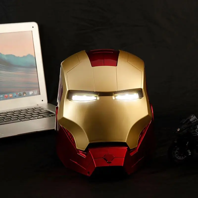 Novo Capacete Elétrico Marvel Iron Man em Escala 1:1, Conjunto de Múltiplas Peças com Abertura Manual e Luzes Multimodo, Modelo de Brinquedo para Presente Infantil