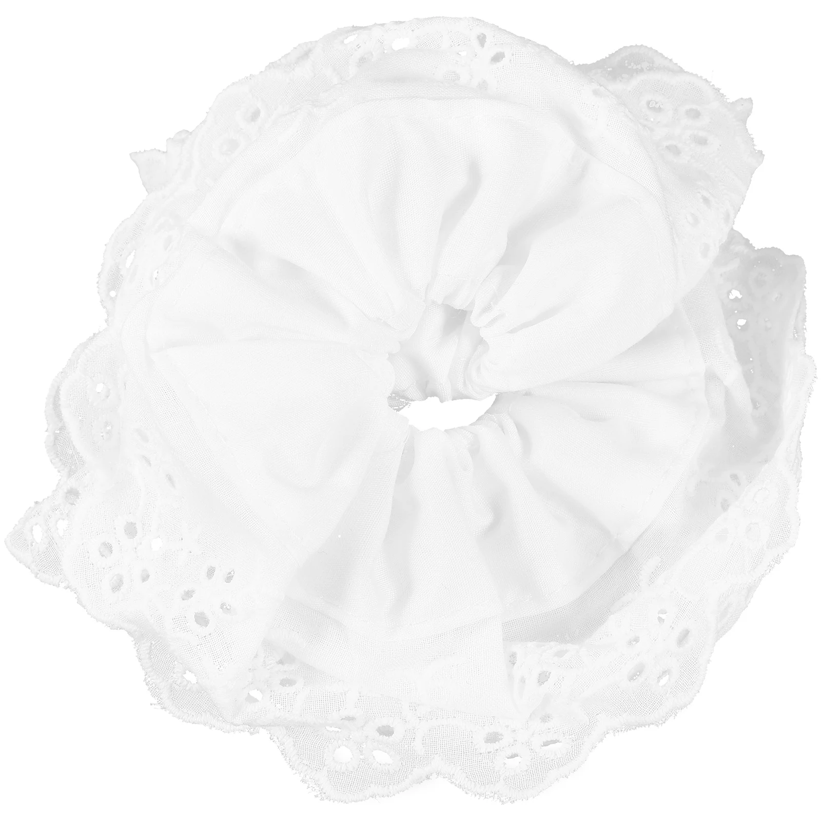 

Double Layer Lace Hair Scrunchies 18cm Black White Elastic Ponytail Holders Hair Accessories for Women Girls
