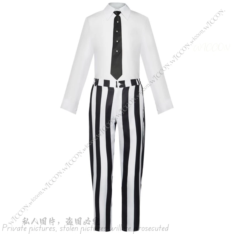 Halloween Underworld Adult Black and White Pattern Role Playing Costume Cosplay Master Stripe Set Horror Woman Man Halloween Set