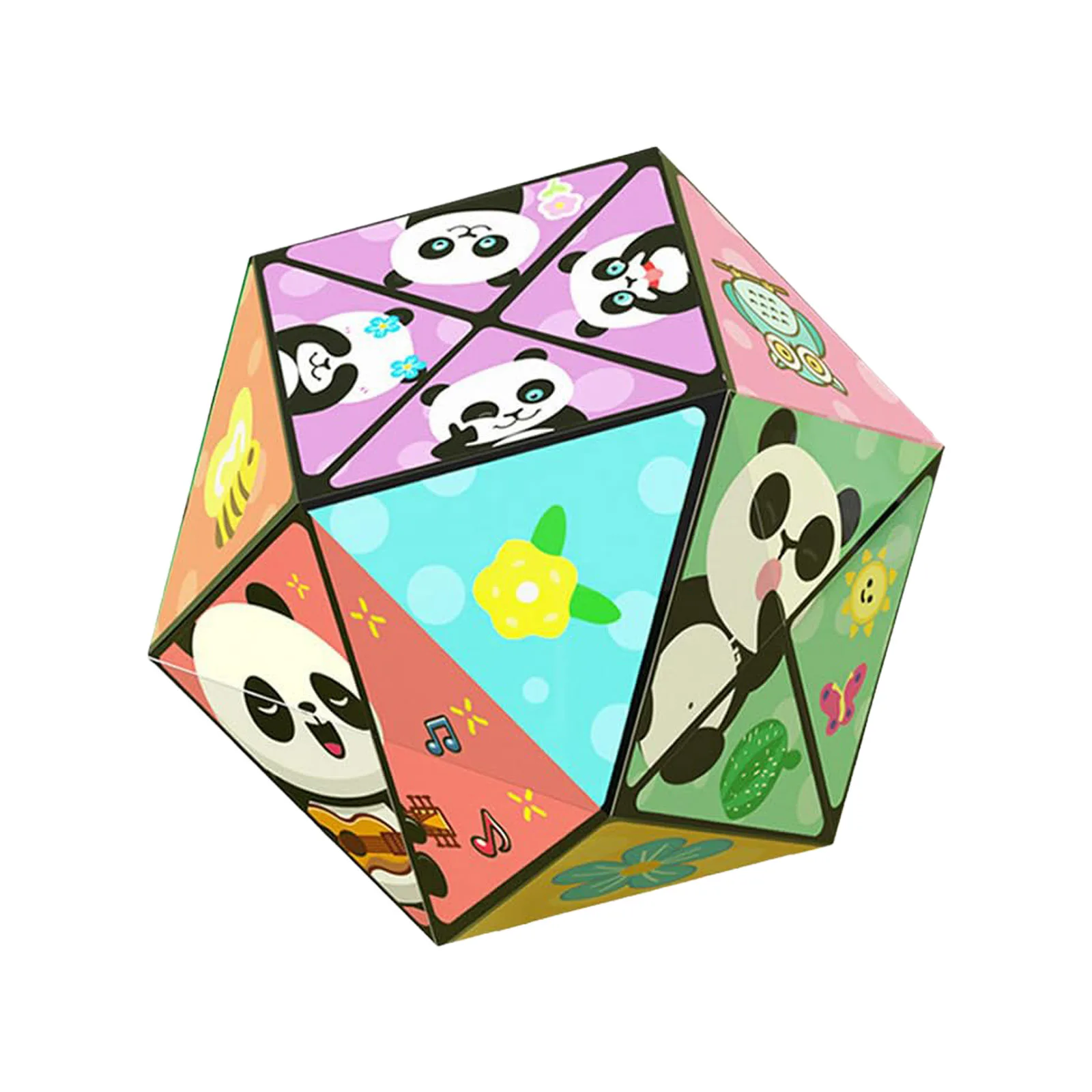 Jogos para 2-4 anos dobrável panda cubo conjunto 3d deformado cubo alívio do estresse construir um presente para o estresse e a criança matemática idade 2