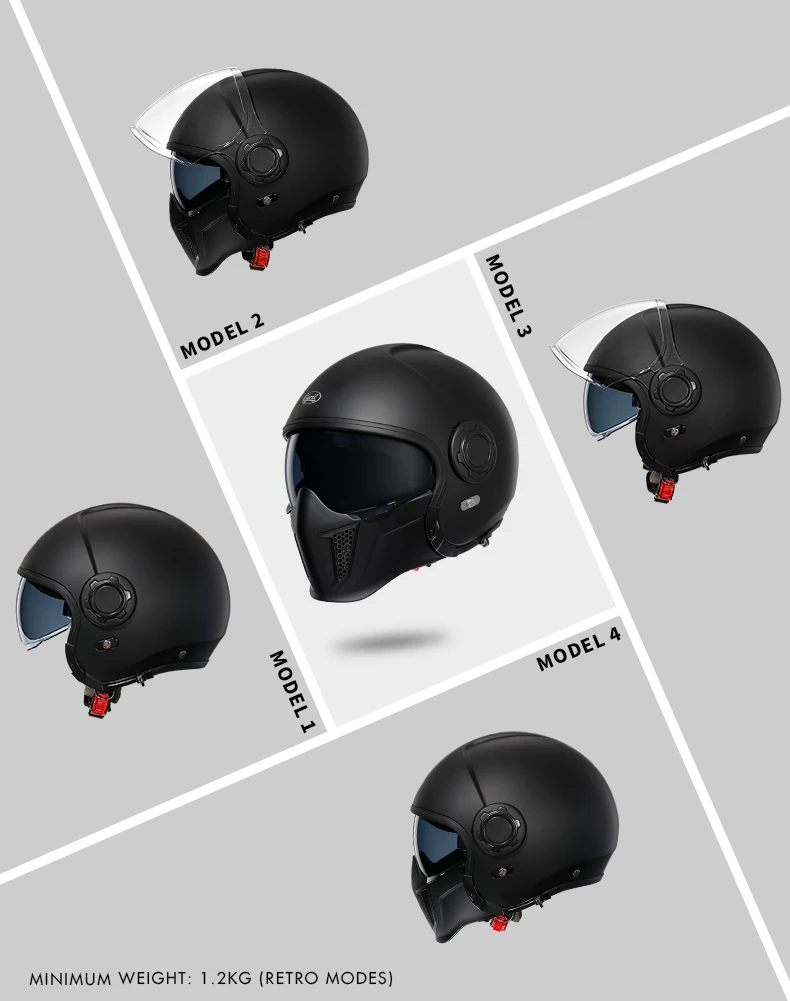 Modular Motorcycle Helmet Double Lens Full Face Motorcycle Helmet Man Woman Retro DOT Open Face Motorcycle Helmets Casco Moto
