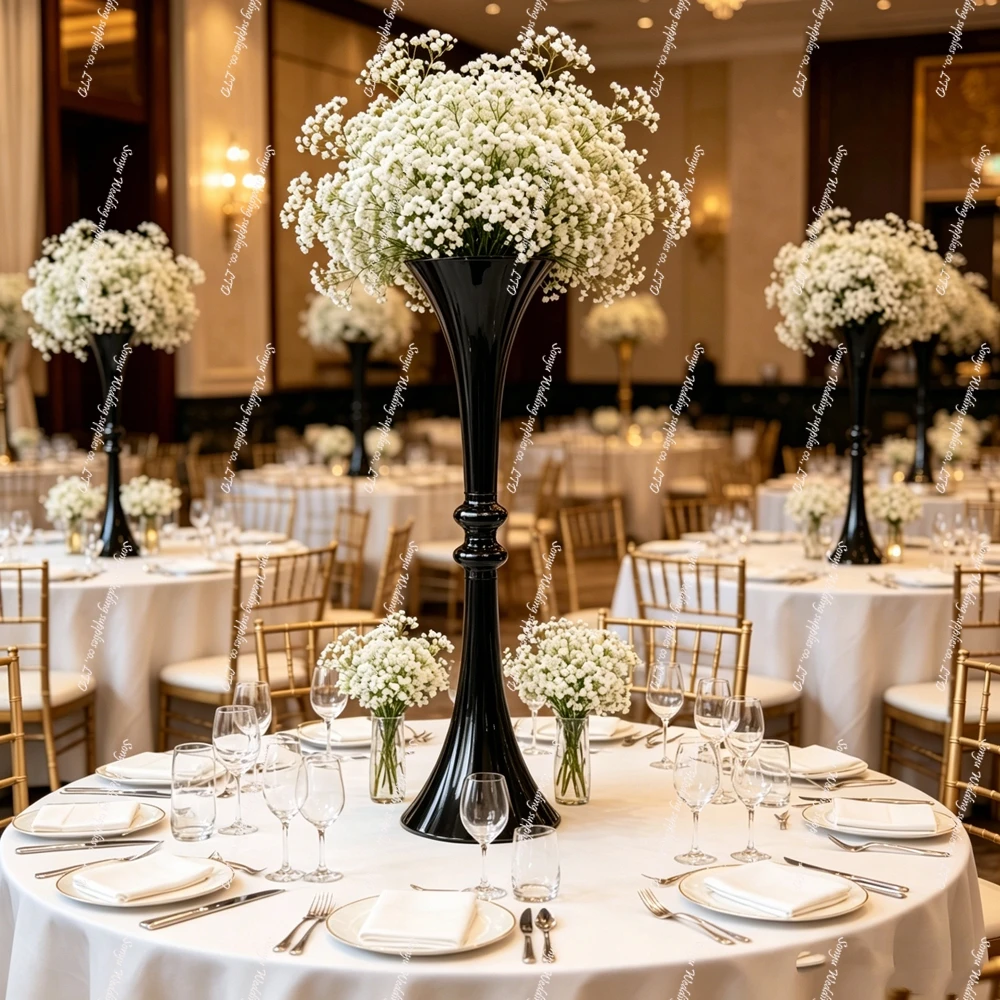 

10pcs 110cm Gold Silver Stainless Steel not Mirror Metal Flowers Vase Stand Party Wedding Decor Table Centerpieces Stand Display