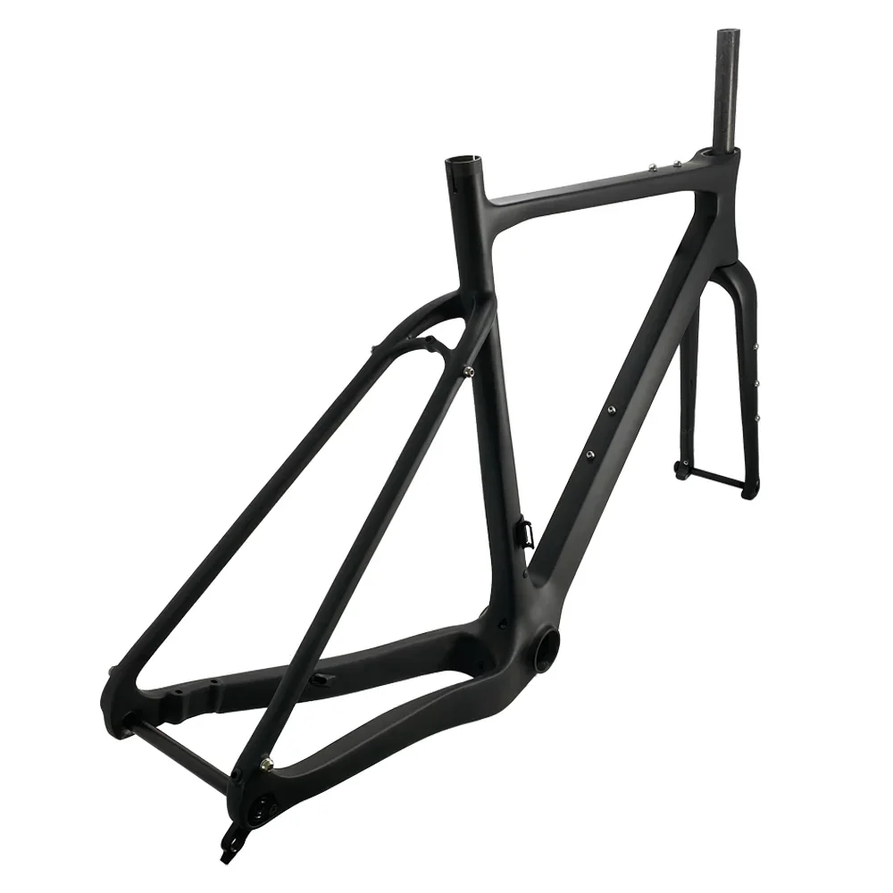 CW New Carbon Gravel Frame 700C*45C Bike Frame BB386 Gravel Frame Disc Gravel Frameset Gravel Fork  Gravel Bike Handlebar